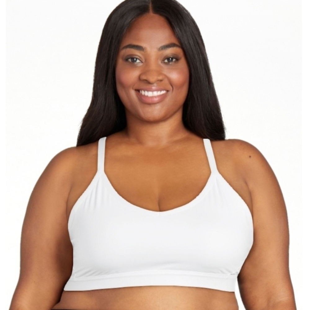 NWT Athletic Works Women’s Plus Size Racerback White Sports Bra XXXL 22